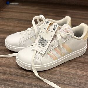 Adidas White Sneakers with Soft Pastel Accents